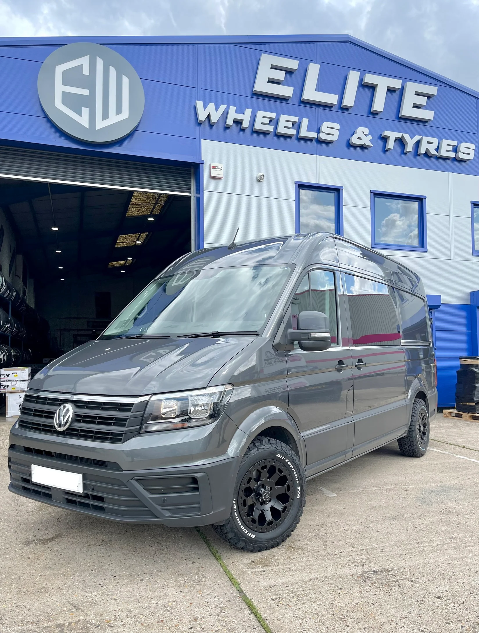 17" Volkswagen Crafter MAN TGE Black Rhino Warlord Midnight Black Alloy Wheels and BFG KO3 Tyres - Image 5
