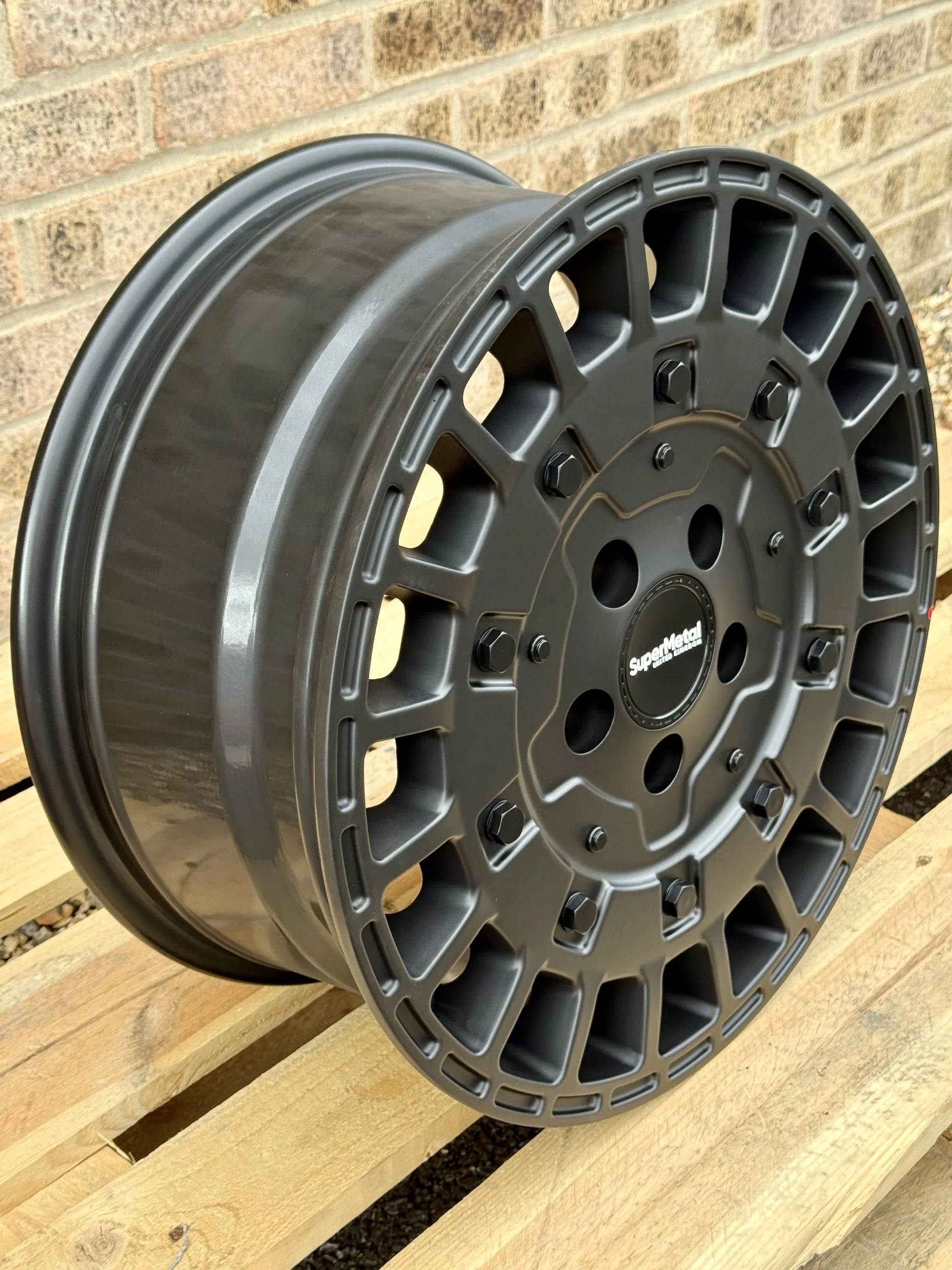 17" Volkswagen Transporter Supermetal Rig Matt Black Alloy Wheels - Image 3