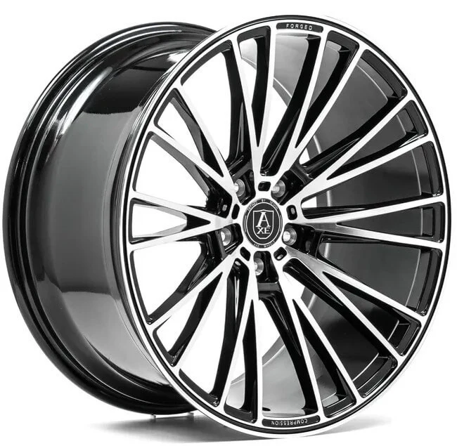 4 x AXE CF2 BLACK & POLISHED & 4 x 235/40R19 96Y XL BRIDGESTONE TURANZA 6 ENLITEN