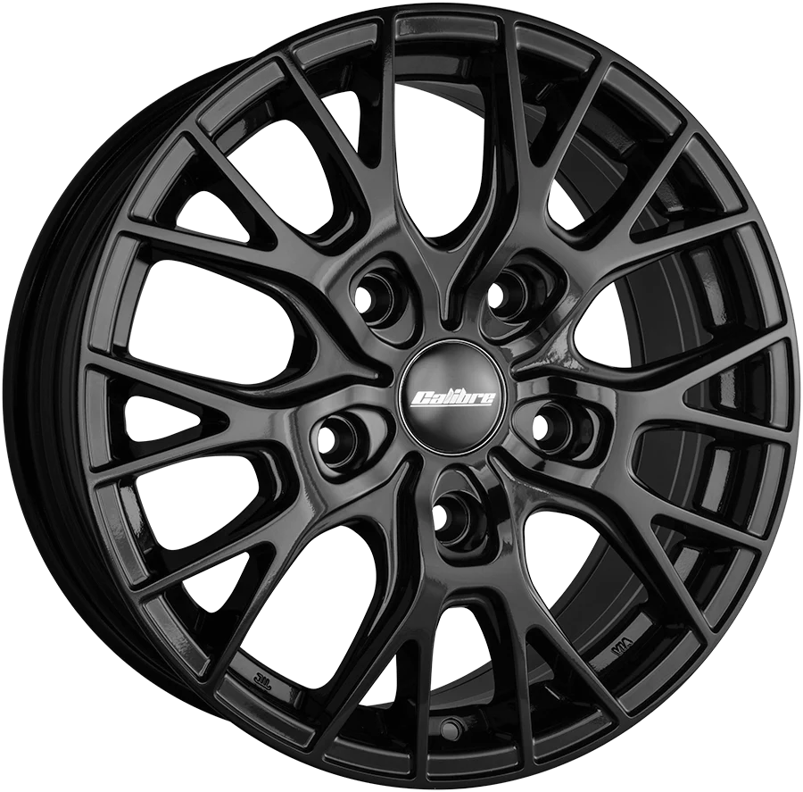 4 x Calibre Crusade Gloss Black & 4 x 235/55R18 104V XL ACCELERA IOTA ST-68