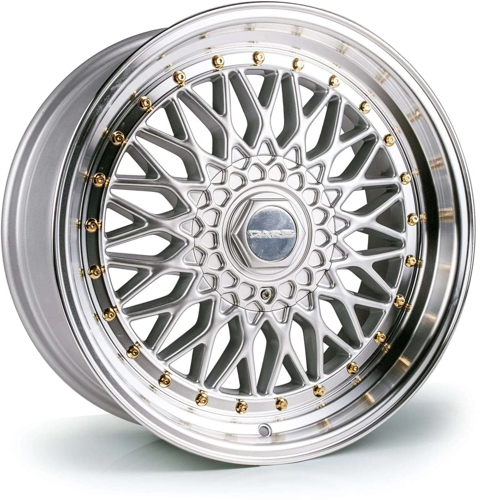4 x Dare DRRS Silver Polished / Gold Rivets