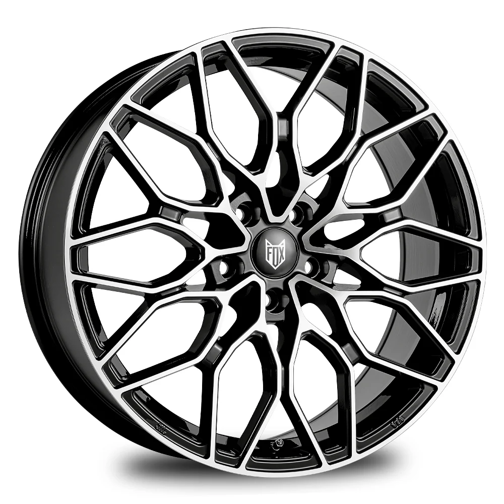 4 x FOX FX9 BLACK POLISH & 4 x 205/40RF18 86W XL CONTINENTAL FR CONTIPREMIUMCONTACT 6 SSR