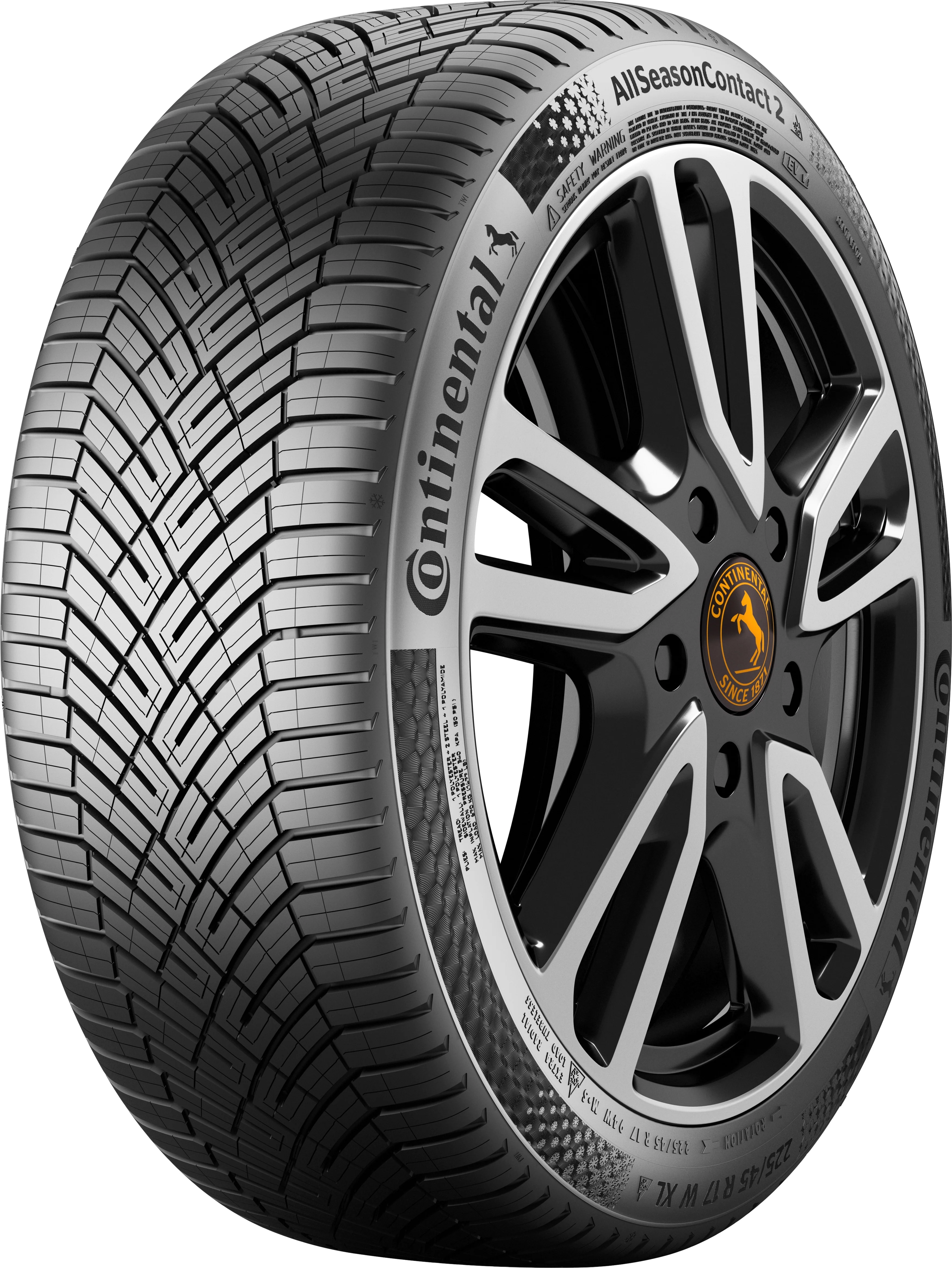 4 x ROMAC RADIUM SILVER & 4 x 225/50R17 98V XL CONTINENTAL FR ALLSEASONCONTACT 2 - Image 2