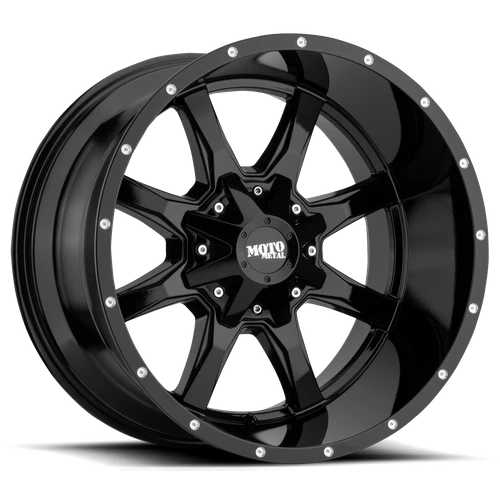 Moto Metal MO970 GLOSS BLACK W/ MILLED LIP