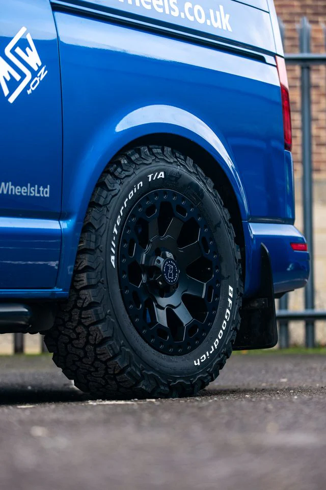 17" Volkswagen Transporter Black Rhino Warlord Midnight Black Alloy Wheels - Image 6