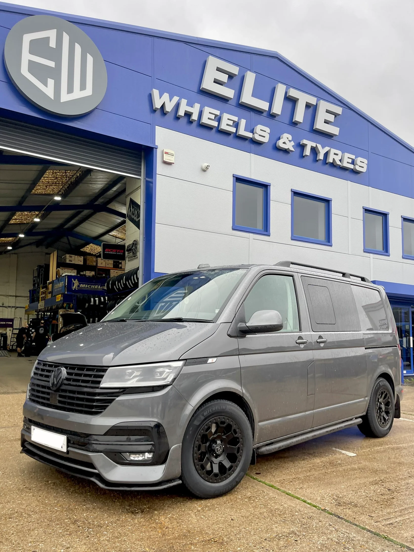 17" Volkswagen Transporter Black Rhino Warlord Midnight Black Alloy Wheels - Image 8