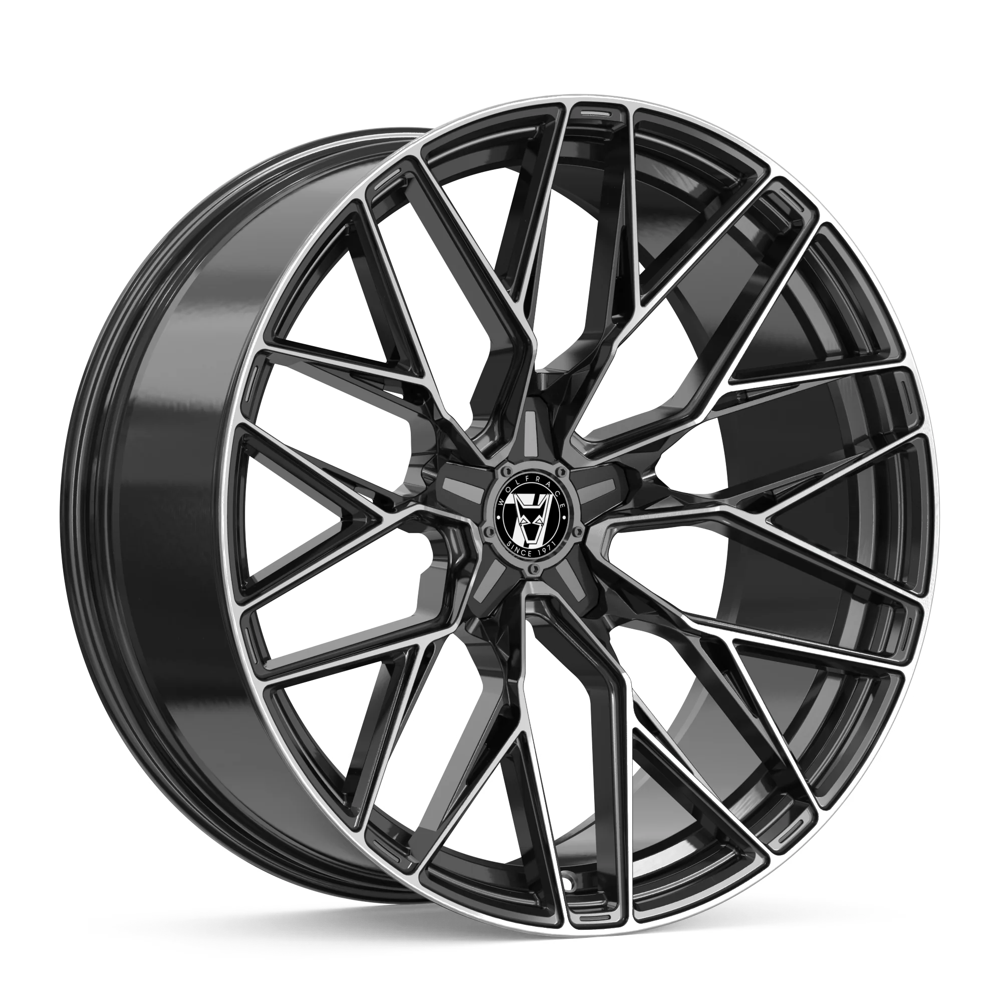 Wheel & Tyres Package( Wolfrace 71 Wolfsburg GTR CUSTOM Gloss Raven Black Polished + 255/35R20 PIR PZERO JRS 97Y )